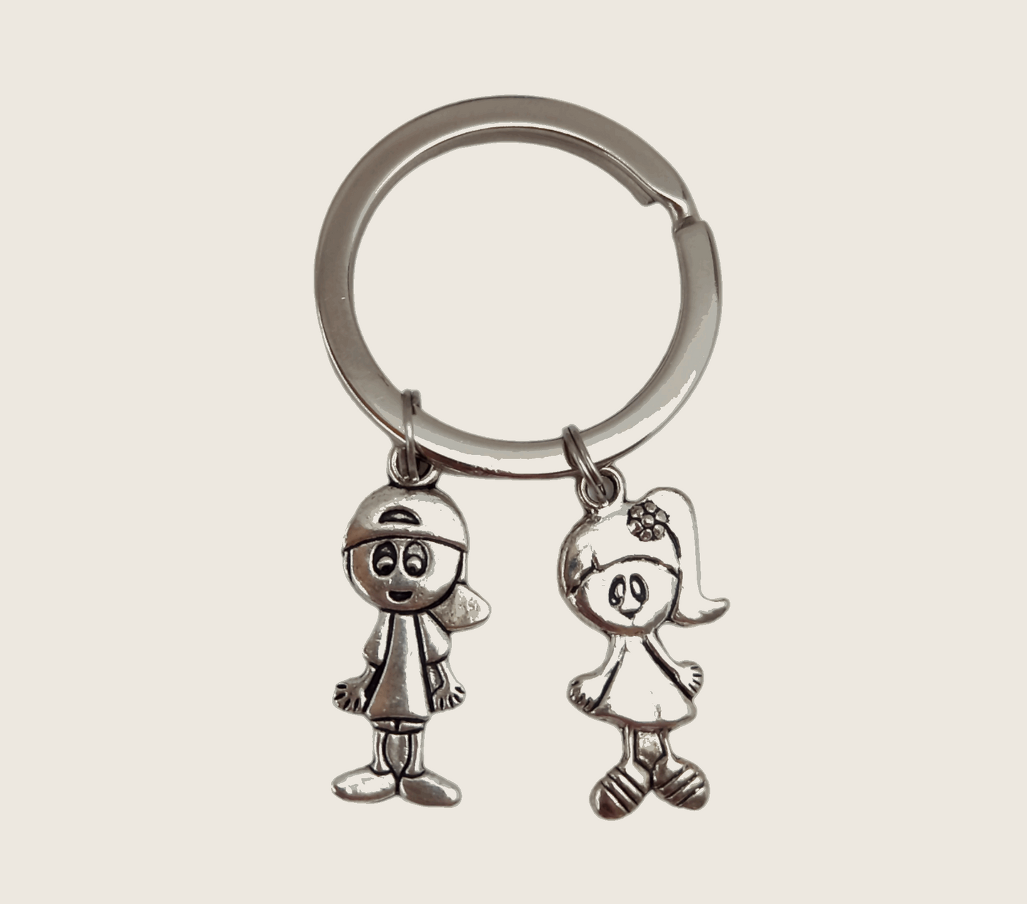 portachiavi per bambini gemelli con bimba e bimbo