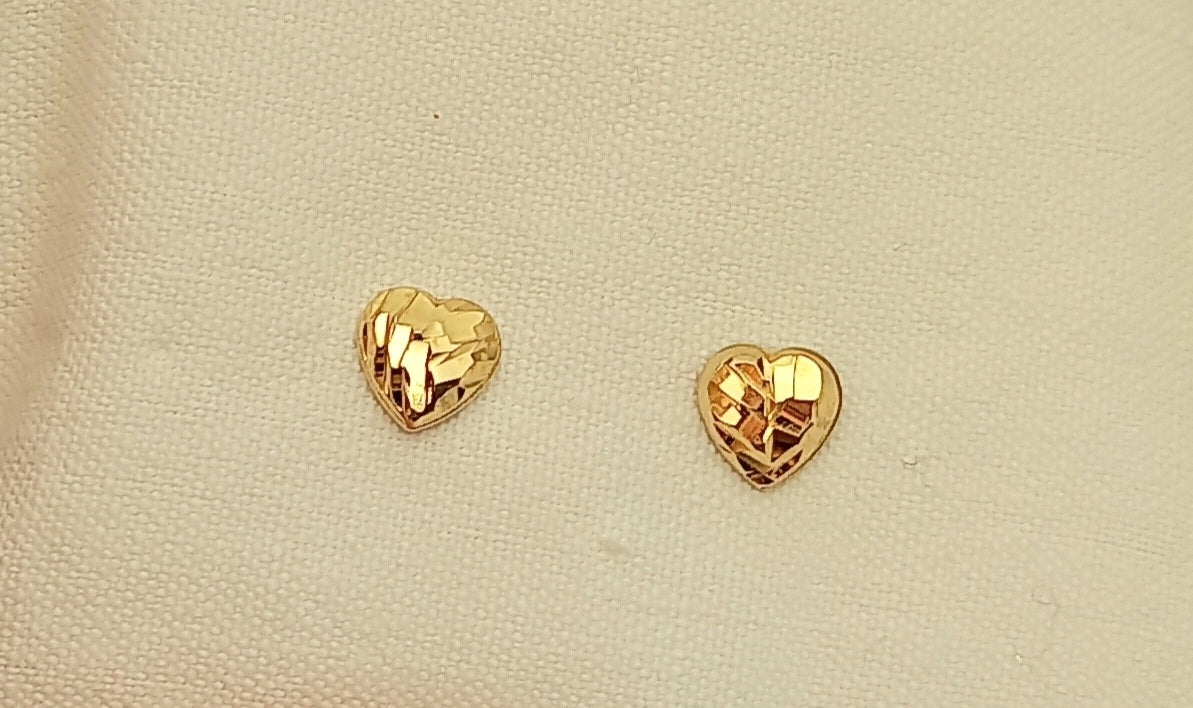 orecchini in argento 925 placcati in oro 18 kt  a forma di cuore