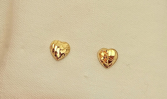 orecchini in argento 925 placcati in oro 18 kt  a forma di cuore